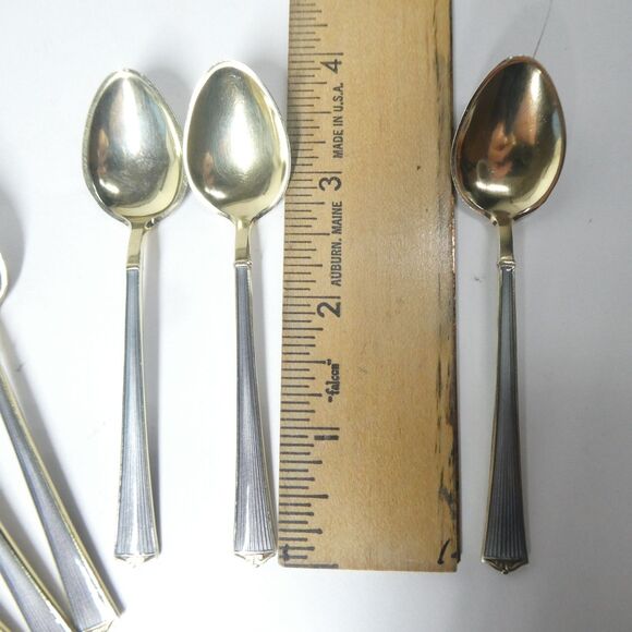 Set of 7 Spoons 3.75" Bernard Mendahl 925 Sterling Norway Gray Guilloche Enamel - Picture 7 of 12